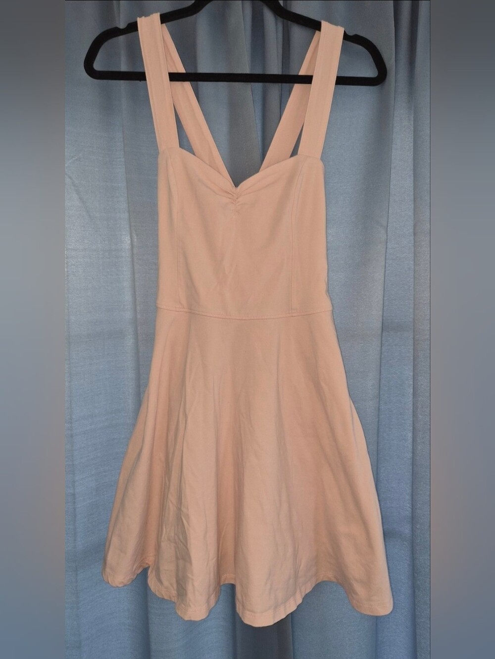Hollister Pink Cotton Blend Cross-Back Skater Mini Dress Size Medium